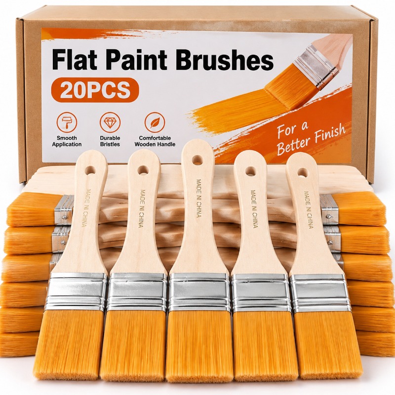 Wooden Handle Flat Paint Brush - огляд і ціна Furniture Hardware Manufacturer