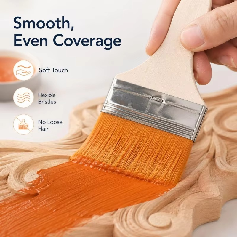 Wooden Handle Flat Paint Brush - огляд і ціна Furniture Hardware Manufacturer